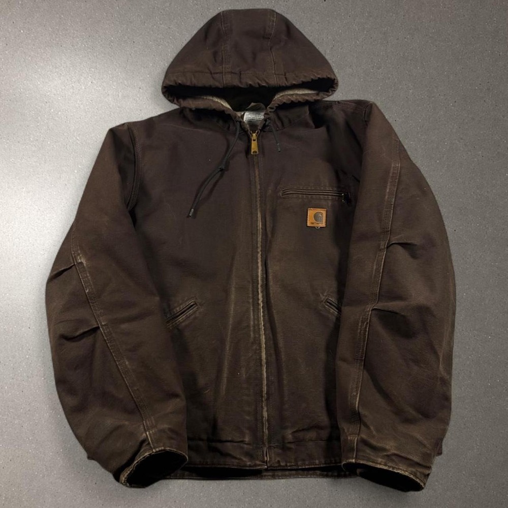 Carhartt J141 Jacket Men's Medium Brown Vintage Y2K Sherpa Lined Workwear